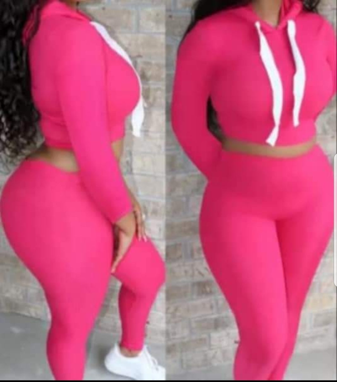 SOLID COLOR CROP TOP LONG SLEEVE SWEATSUITS