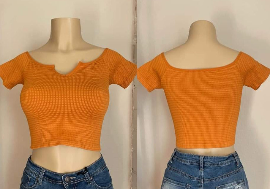 MUSTARD CROP TOP, ONE SIZE FITS MOST