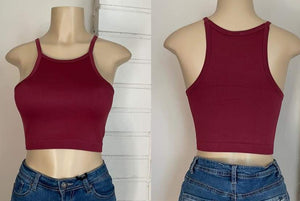 BURGUNDY CROP TOP, ONE SIZE FITS MOST