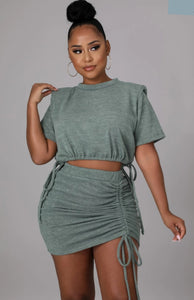 OLIVE GREEN LOVER TWO PIECE SET