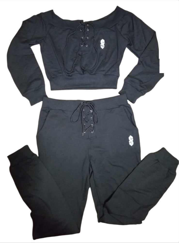 CC Cashuele Couture off the shoulder sweatsuits