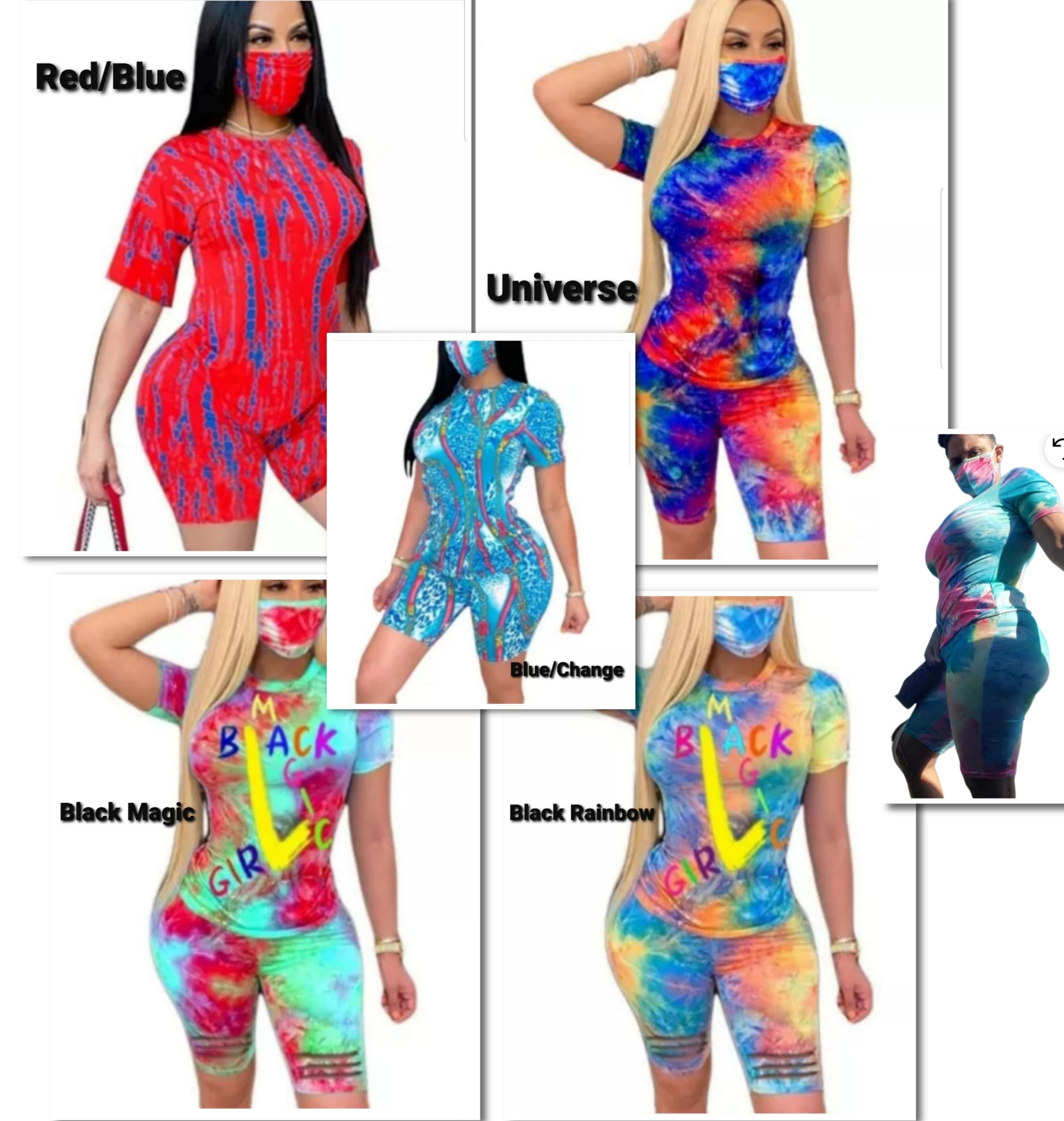 Tie dye lovers two piece sets