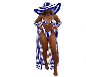 CANDY STRIPE 3 PIECE SWIMSUIT